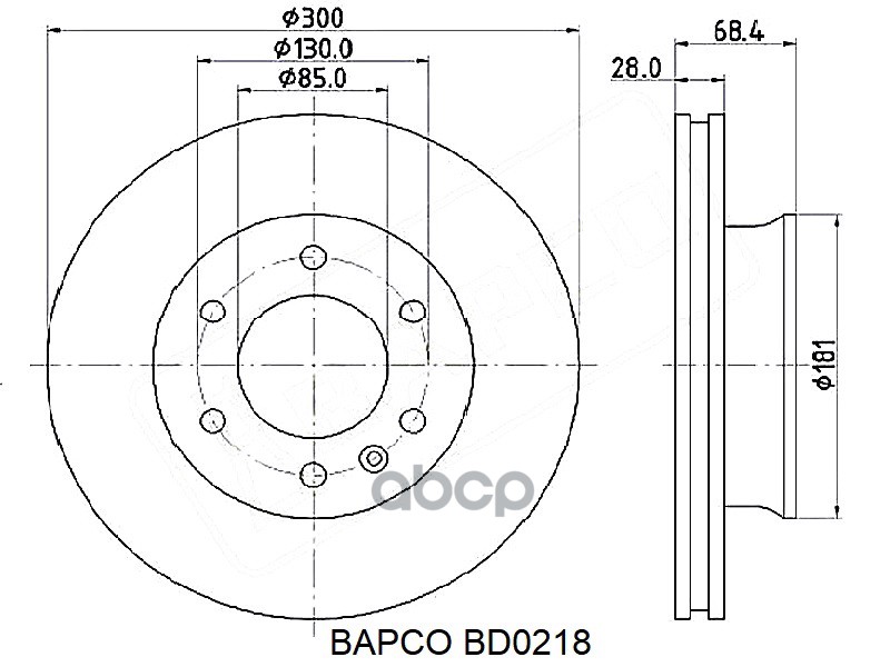 

Диск Тормозной BAPCO bd0218