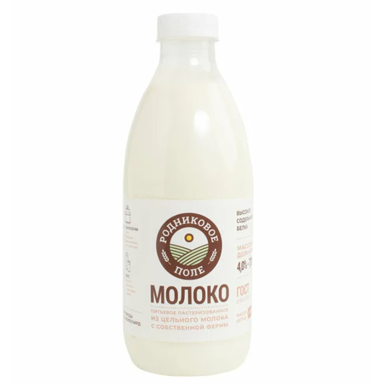 

Молоко 4-7% коровье пастеризованное 1 л Родниковое поле