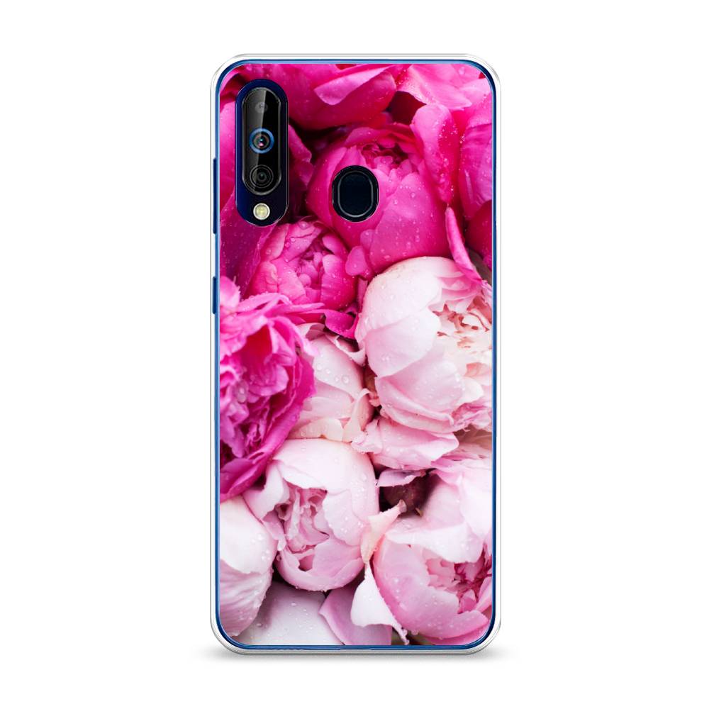 фото Силиконовый чехол "пионы розово-белые" на samsung galaxy a60 awog