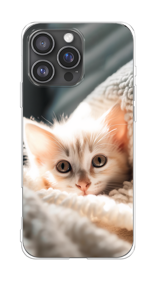 

Чехол на Apple iPhone 16 Pro Max "Белый шкодливый котенок", Серый;белый;бежевый;оранжевый, 16350-1