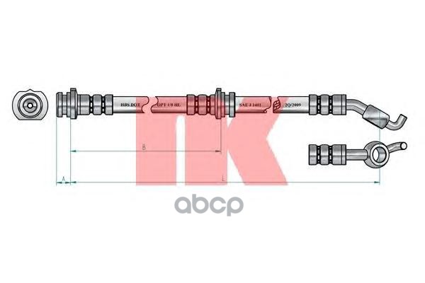 

8522112_[46210Ax606] Шланг Торм. Пер. Лев. Nissan Micra (K12) 1.0-1.6 03> L=610