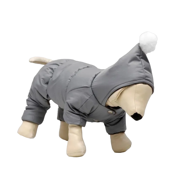

Комбинезон для животных зимний на флисе, 2XL ДС 34-36 см ОШ 34-36 см ОГ 44-48 см серый