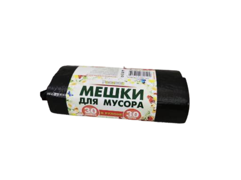 Мешки для мусора Ромашка ПНД в рулоне 30 л х 30 шт.