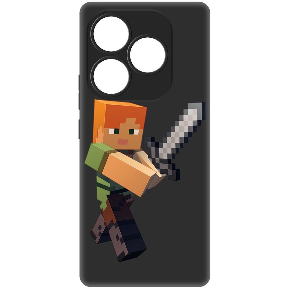 

Чехол-накладка Krutoff Soft Case Minecraft-Алекс для Itel S23+ черный
