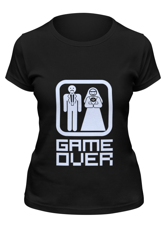 

Футболка женская Printio Game over черная 2XL, Черный, Game over