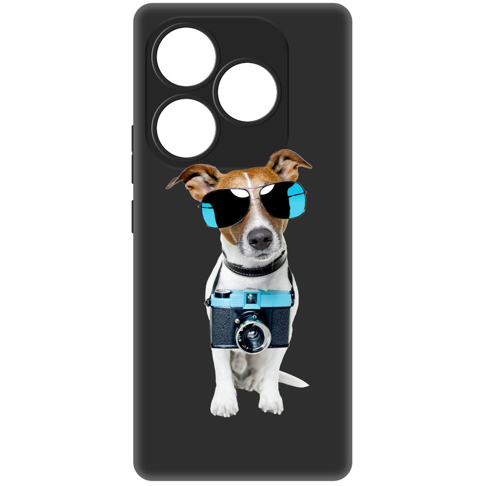 

Чехол-накладка Krutoff Soft Case Пес-турист для Itel S23+ черный