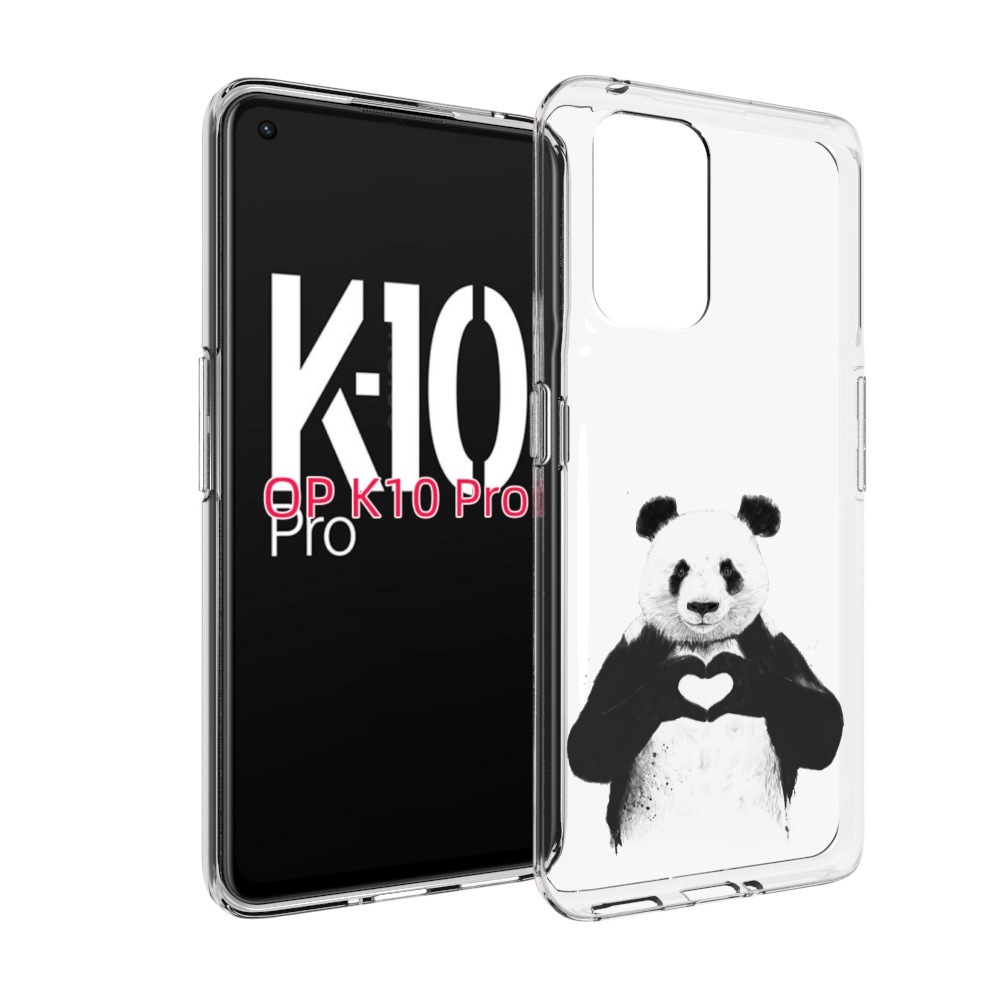 

Чехол MyPads Влюбленная панда для OPPO K10 Pro, Прозрачный, Tocco