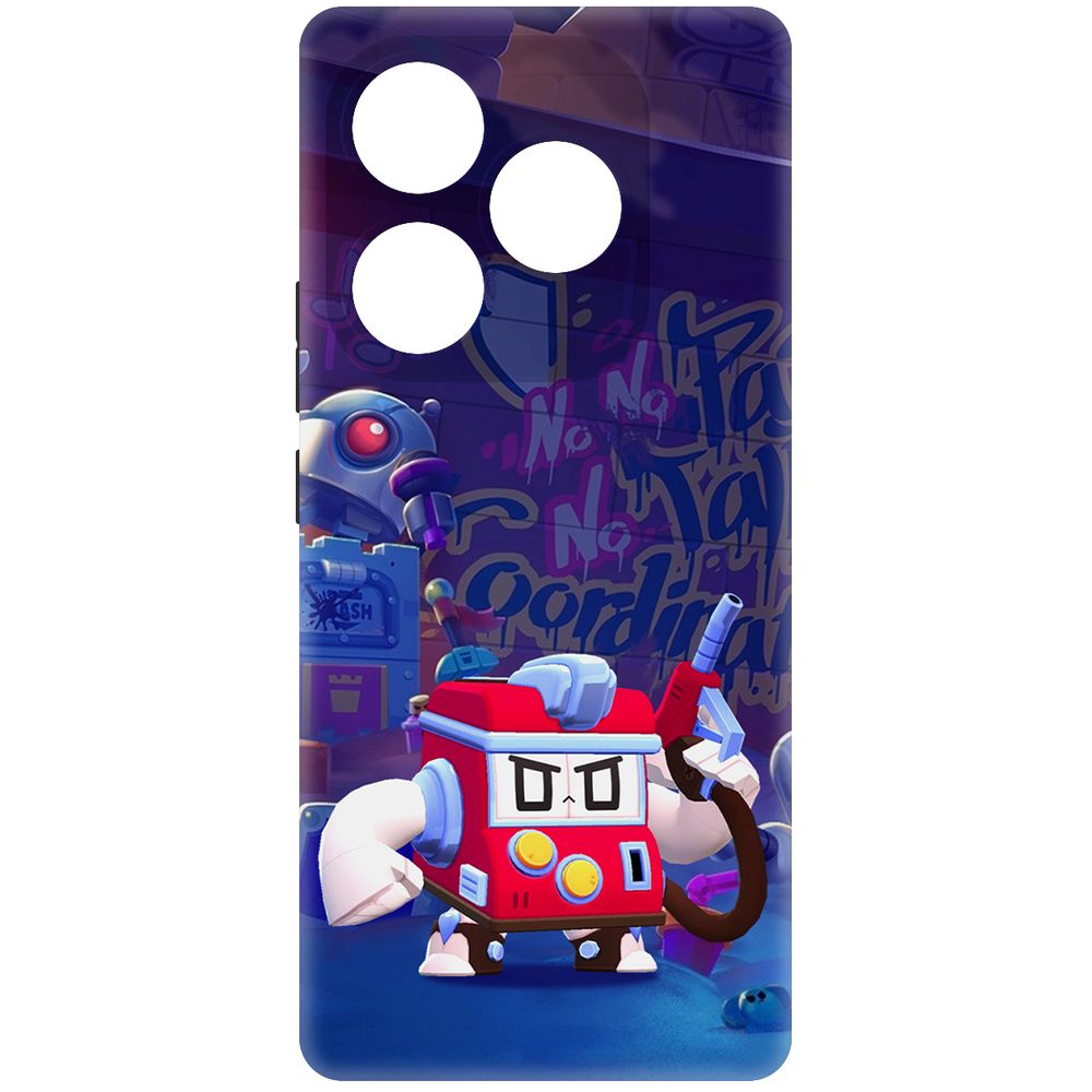 Чехол-накладка Krutoff Soft Case Brawl Stars - V8-БИТ для Itel S23+ черный