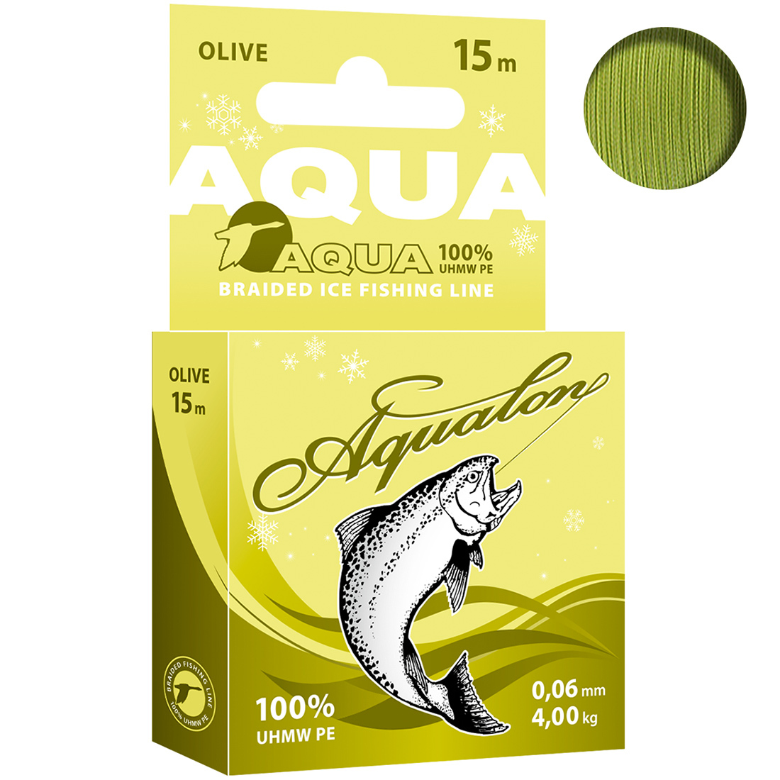 

Плетеный Шнур Для Рыбалки Aqua Aqualon Olive Зимний 0,06mm 15m, Зеленый, Aqualon