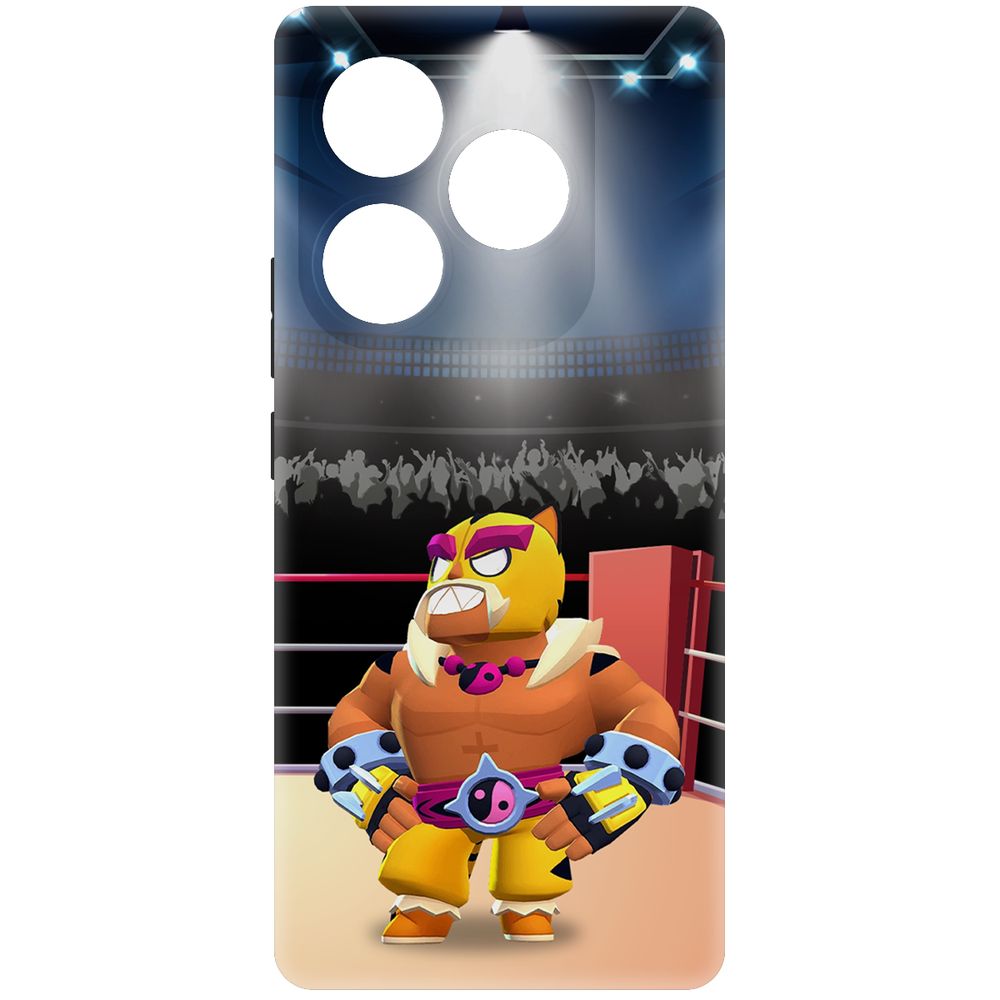 

Чехол-накладка Krutoff Soft Case Brawl Stars - Эль Тигро для Itel S23+ черный