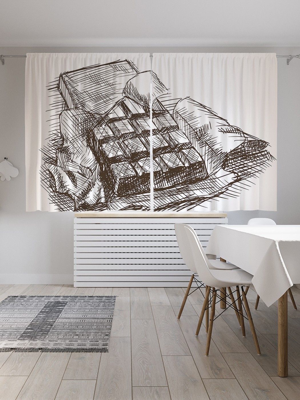 

Классические шторы JoyArty "Плитка шоколада", серия Oxford DeLux, 2 полотна 145x180 см, Плитка шоколада