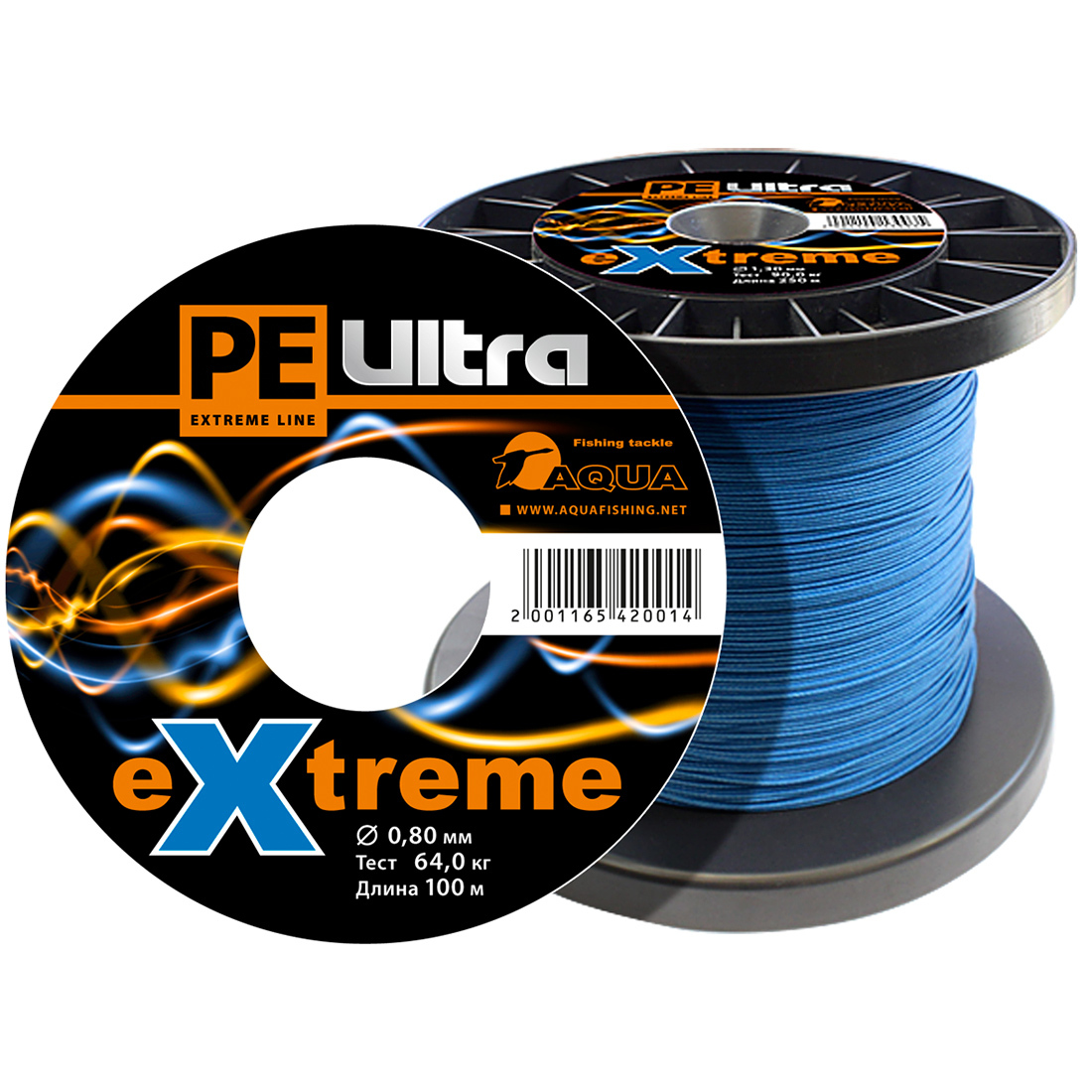 Плетеный Шнур Для Рыбалки Aqua Pe Ultra Extreme 0,80mm (Цвет Синий) 100m