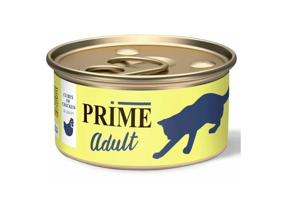 Консервы для кошек Prime Adult курица кусочки в соусе 3 шт по 75 г
