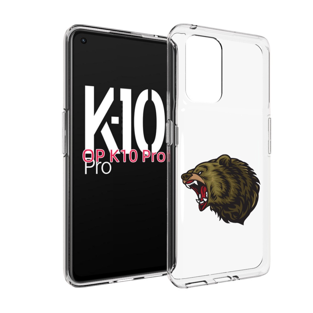 

Чехол MyPads Голова-медведь для OPPO K10 Pro, Прозрачный, Tocco