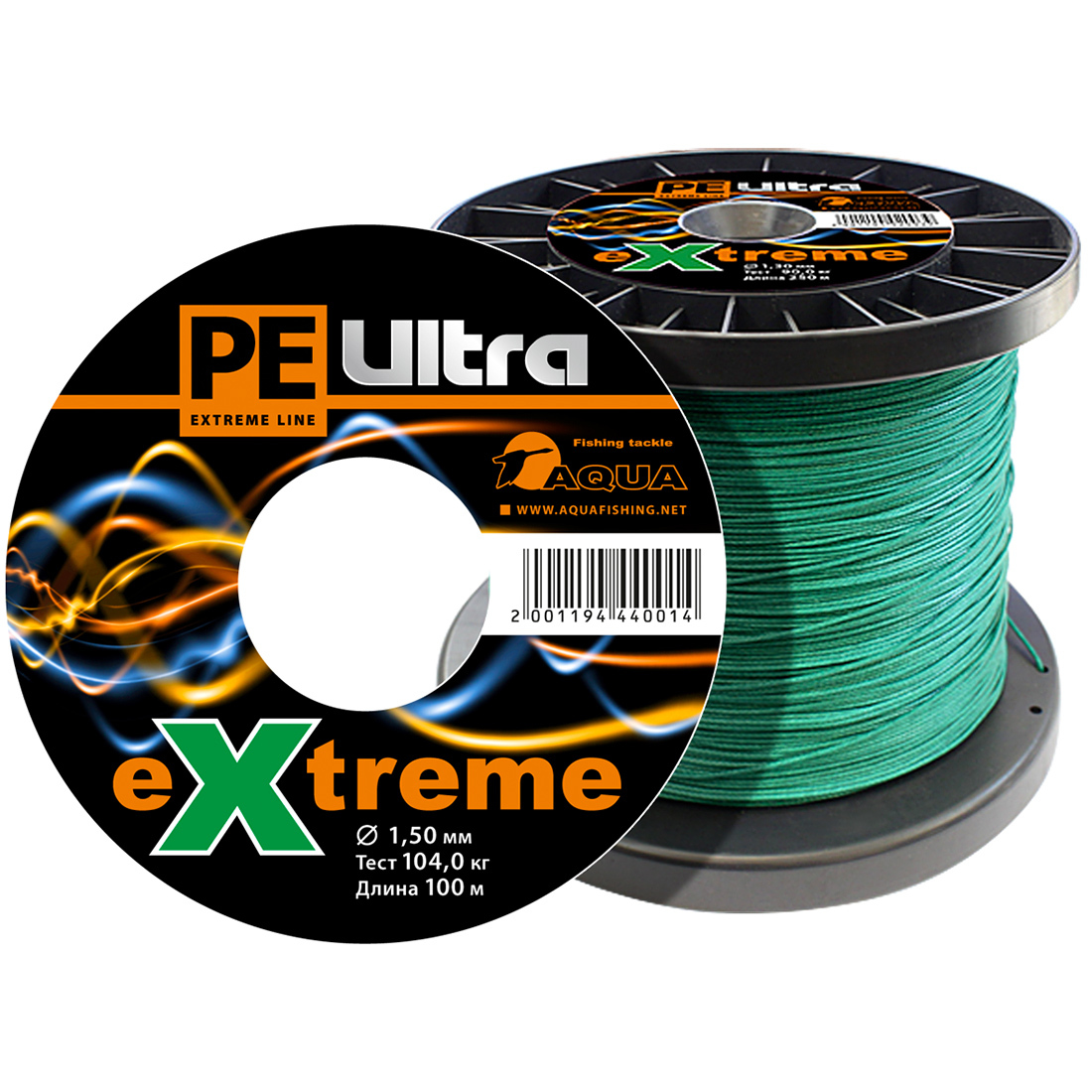 

Плетеный Шнур Для Рыбалки Aqua Pe Ultra Extreme 1,50mm (Цвет Зеленый) 100m, PE ULTRA EXTREME