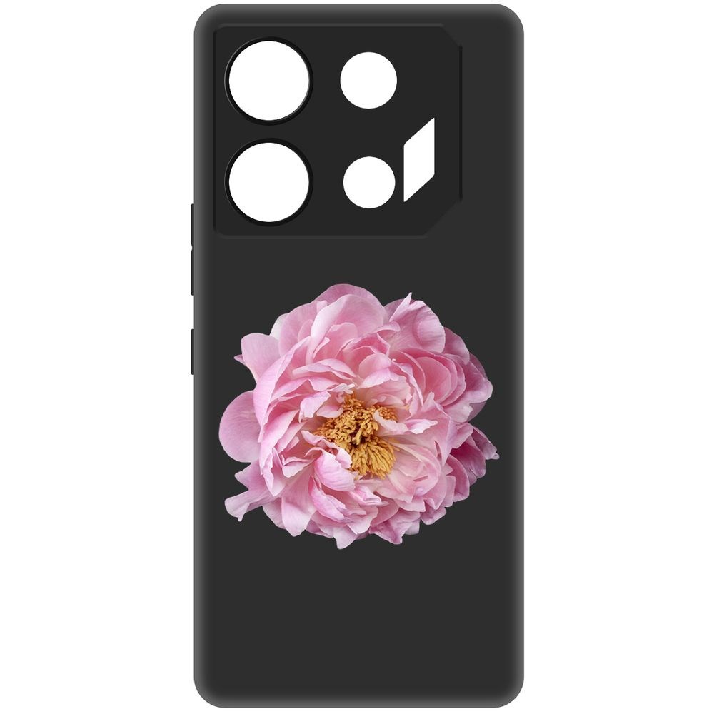 

Чехол-накладка Krutoff Soft Case Розовый пион для INFINIX GT 10 Pro черный