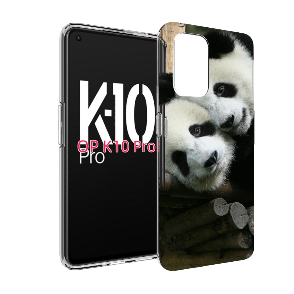

Чехол MyPads Две-панды для OPPO K10 Pro, Прозрачный, Tocco