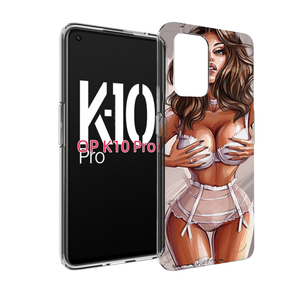 

Чехол MyPads Девушка-в-кружевном для OPPO K10 Pro, Прозрачный, Tocco