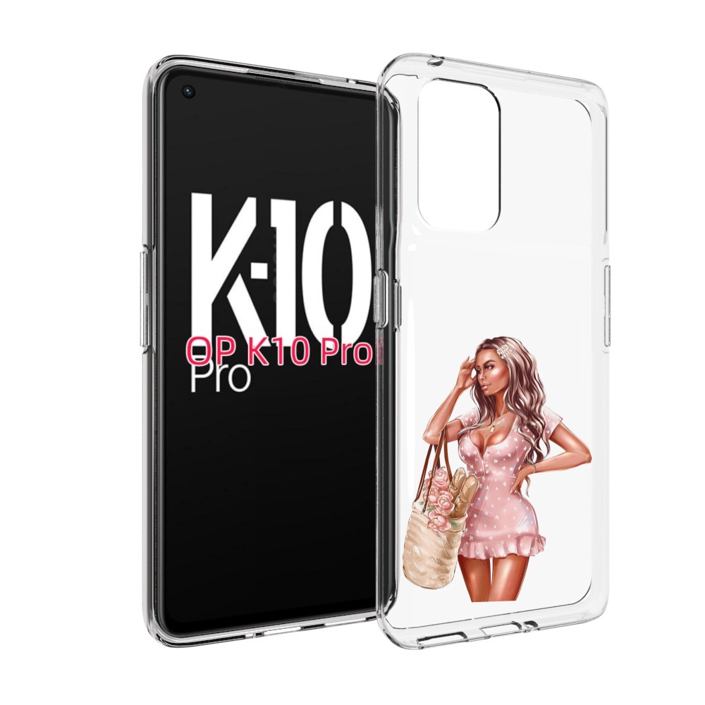 

Чехол MyPads Девушка-в-мини-платье женский для OPPO K10 Pro, Прозрачный, Tocco