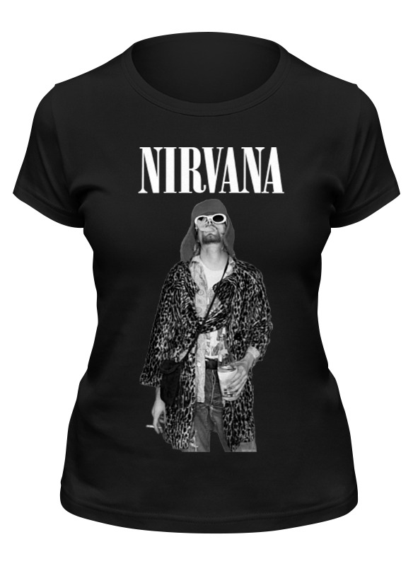 

Футболка женская Printio Nirvana черная M, Черный, Nirvana