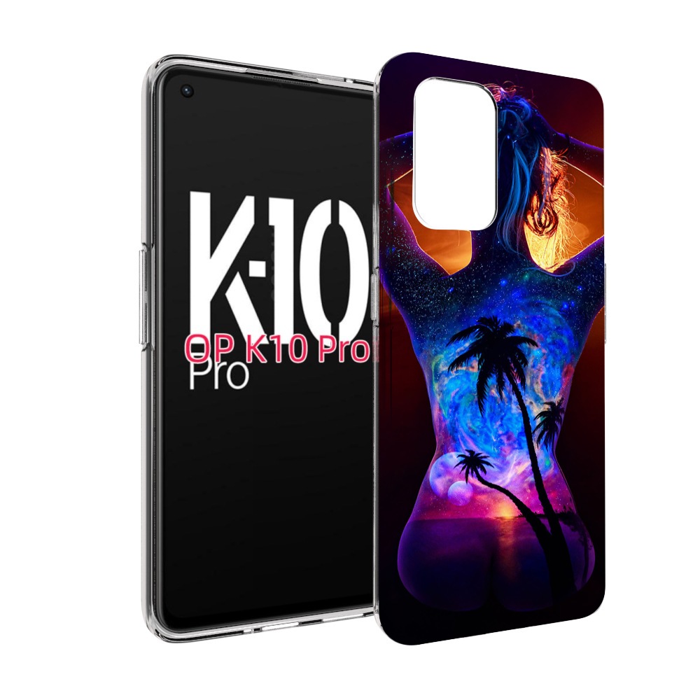 

Чехол MyPads Девушка-и-пальмы женский для OPPO K10 Pro, Прозрачный, Tocco