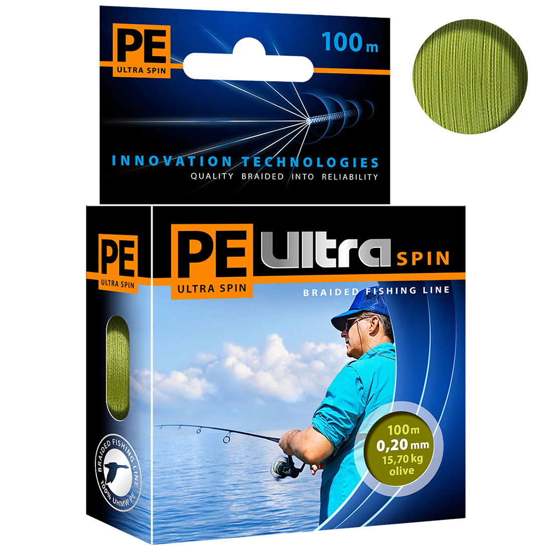 

Плетеный Шнур Для Рыбалки Aqua Pe Ultra Spin Olive 0,20mm 100m, Зеленый, PE ULTRA SPIN