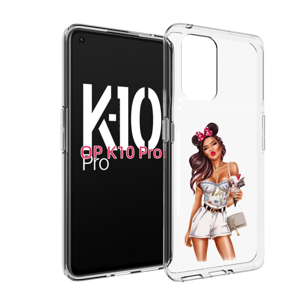 

Чехол MyPads Девушка-микки для OPPO K10 Pro, Прозрачный, Tocco