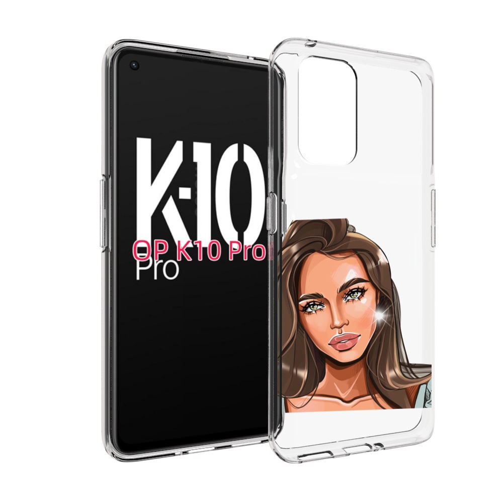 

Чехол MyPads Девушка-с-зелеными-глазами для OPPO K10 Pro, Прозрачный, Tocco