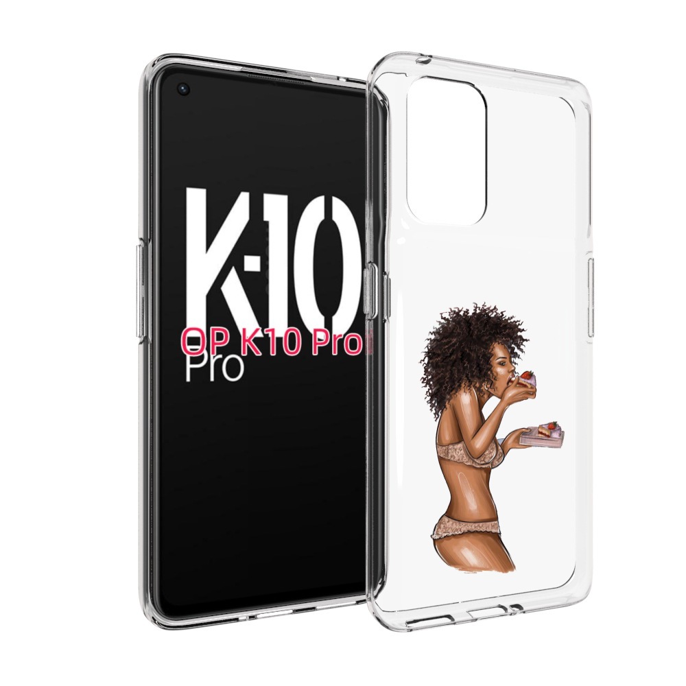 

Чехол MyPads Девушка-с-пирожными женский для OPPO K10 Pro, Прозрачный, Tocco