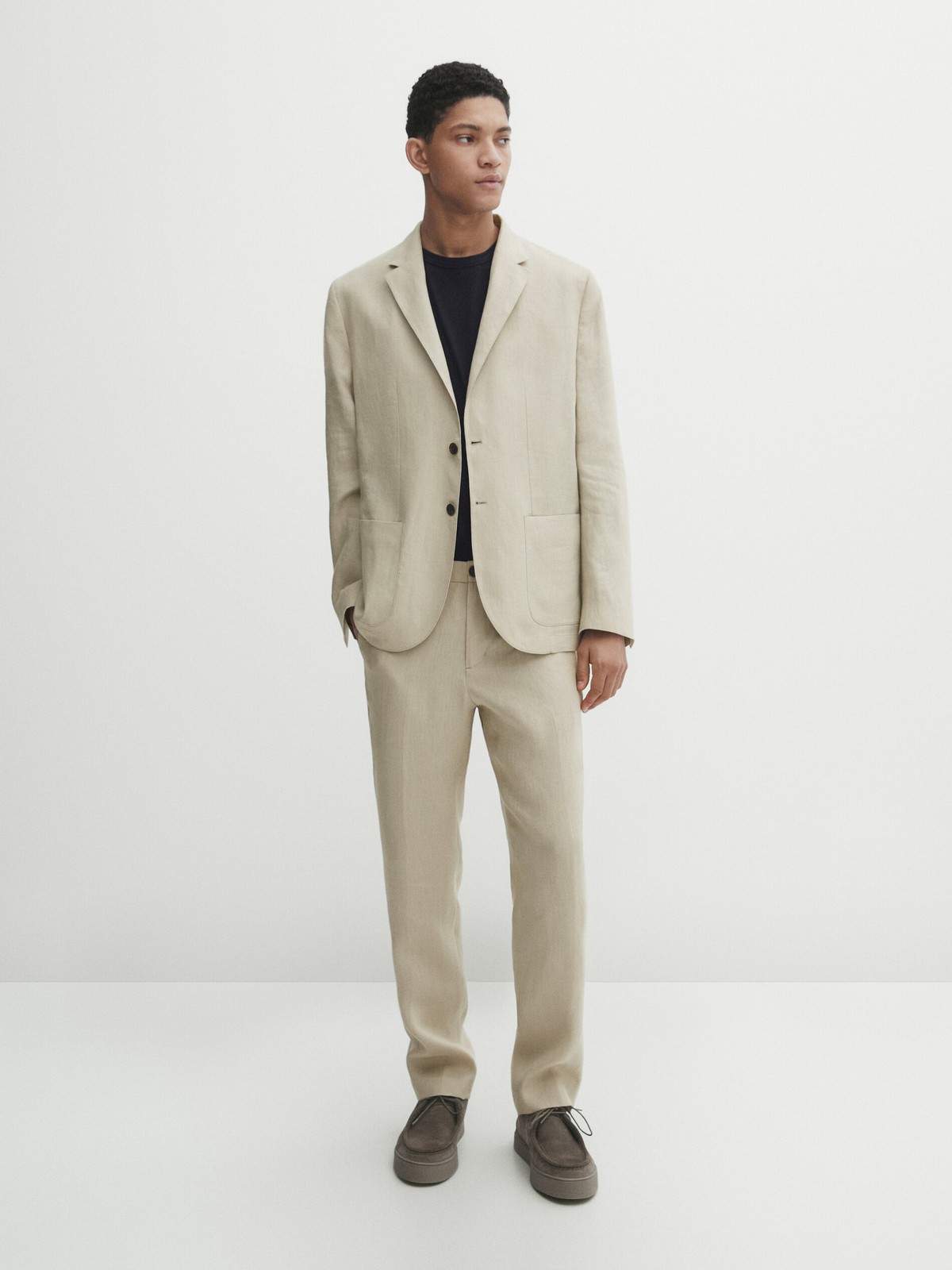 

Брюки мужские Massimo Dutti 0060/102-I2024 бежевые 44 EU, Бежевый, 0060/102-I2024