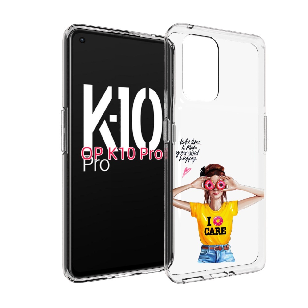

Чехол MyPads Девушка-с-пончиками женский для OPPO K10 Pro, Прозрачный, Tocco