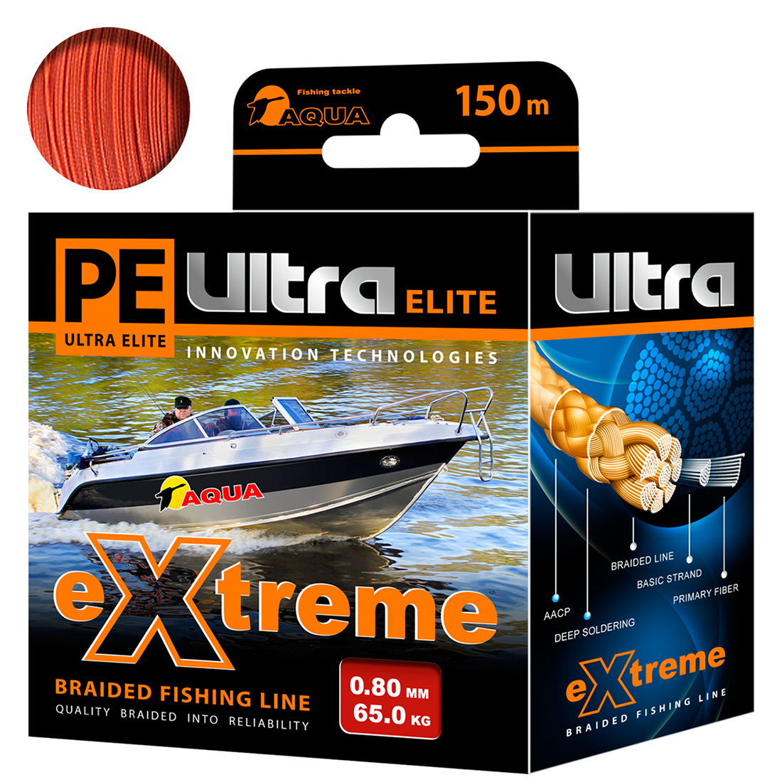 

Плетеный Шнур Для Рыбалки Aqua Pe Ultra Extreme 0,80mm (Цвет Красный) 150m, PE ULTRA EXTREME