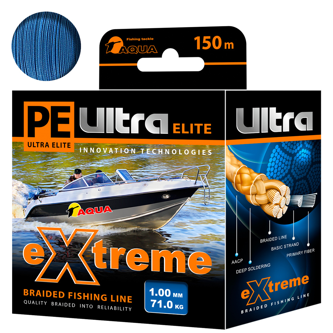 

Плетеный Шнур Для Рыбалки Aqua Pe Ultra Extreme 1,00mm (Цвет Синий) 150m, PE ULTRA EXTREME