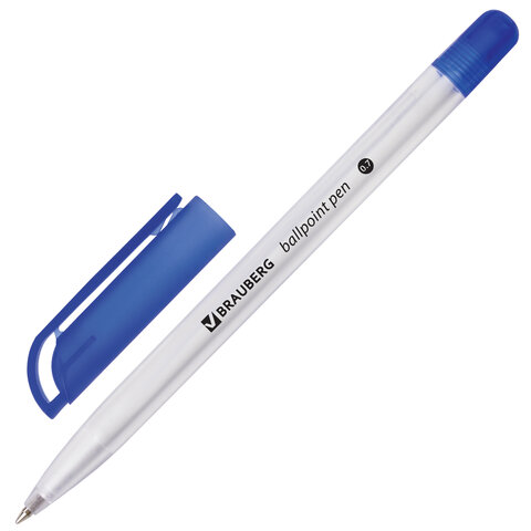 

Ручка шариковая масляная BRAUBERG "Olive Pen", СИНЯЯ, корпус прозрачный, 0,7