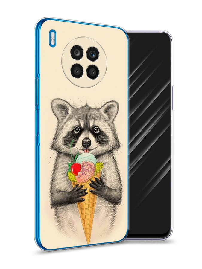 

Чехол Awog на Huawei Nova 8i "Енот с мороженым", Разноцветный, 6106350-10