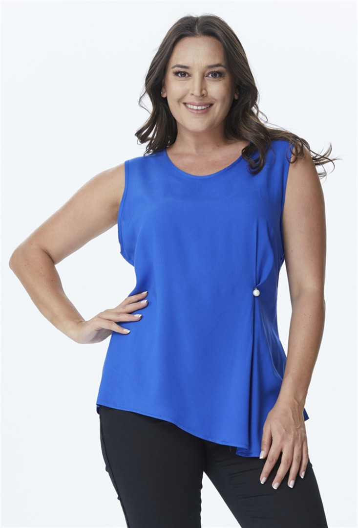 

Блуза женская My Line Moda 340 синяя 52 RU (товары доставляются из-за рубежа), 340