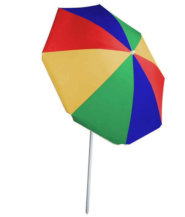 Зонт Пляжный С Наклоном D=180, + Стойка 19 22Мм, Полиэстер, Разноцветный, Eurica 681661