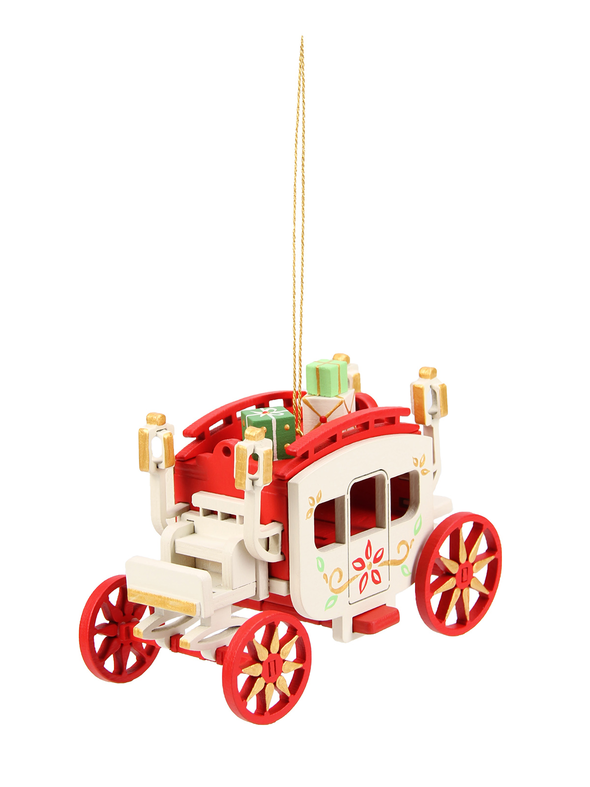 Елочная игрушка карета Wood-souvenirs T04181-WS/CC_CBC_CL_3020 1 шт. разноцветная