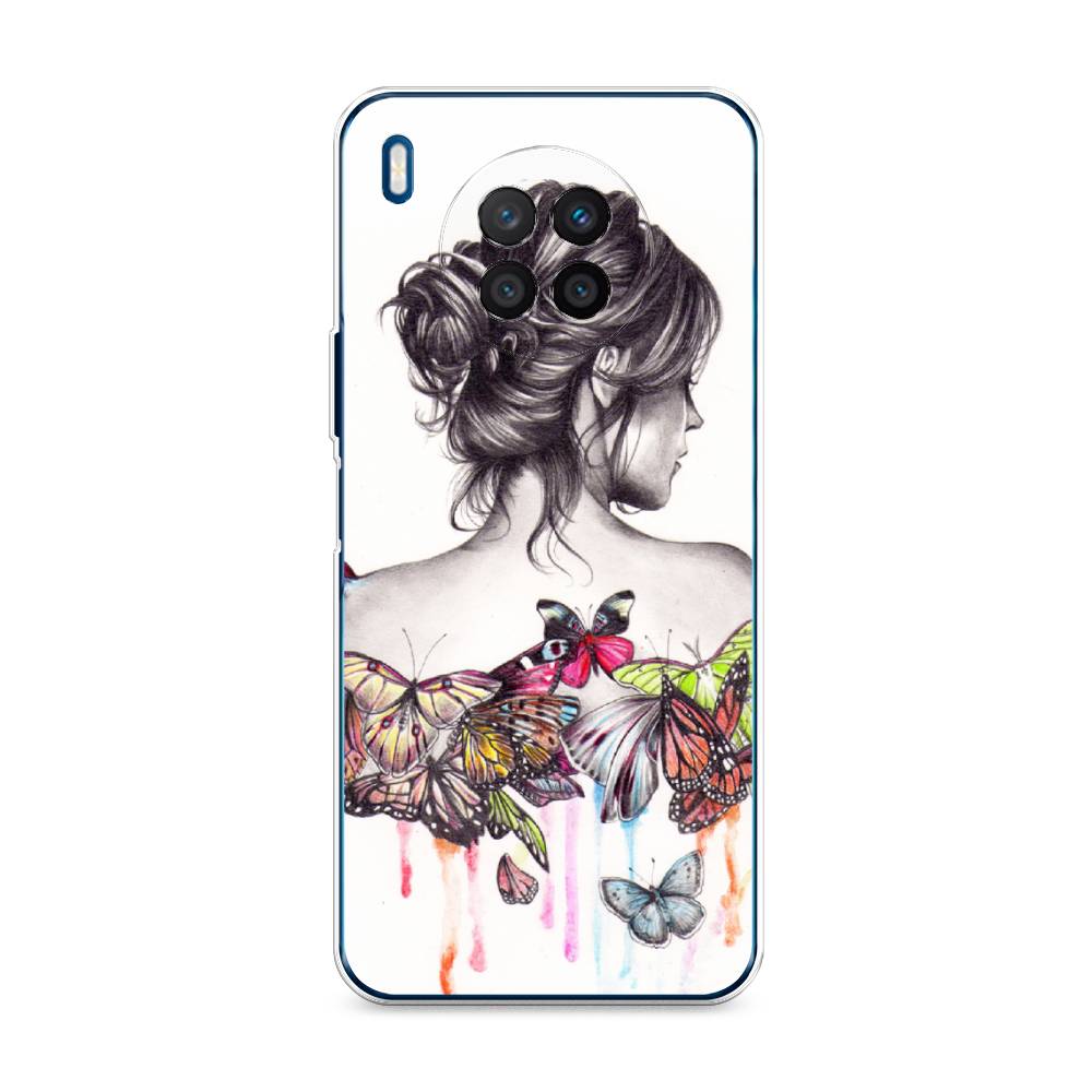 фото Чехол awog "девушка с бабочками" для huawei nova 8i