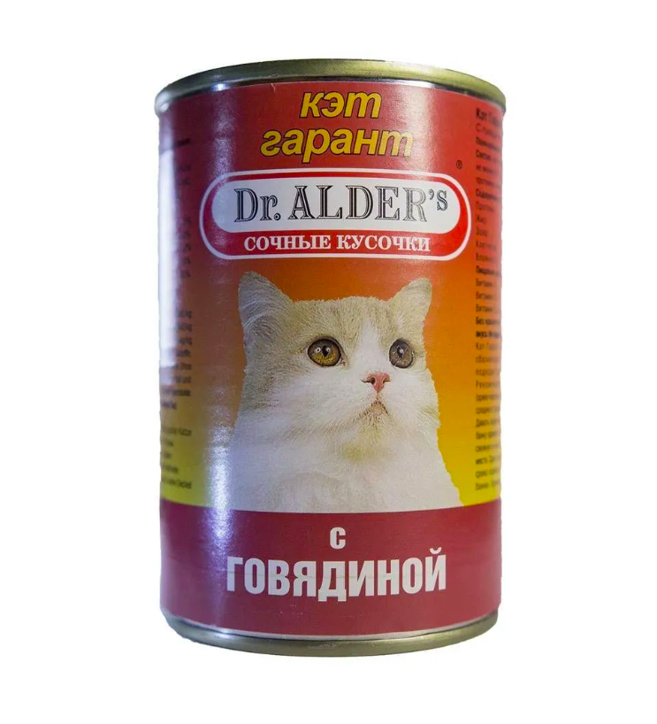 Консервы для кошек Dr. Alder's Кэт Гарант, говядина, 415 г