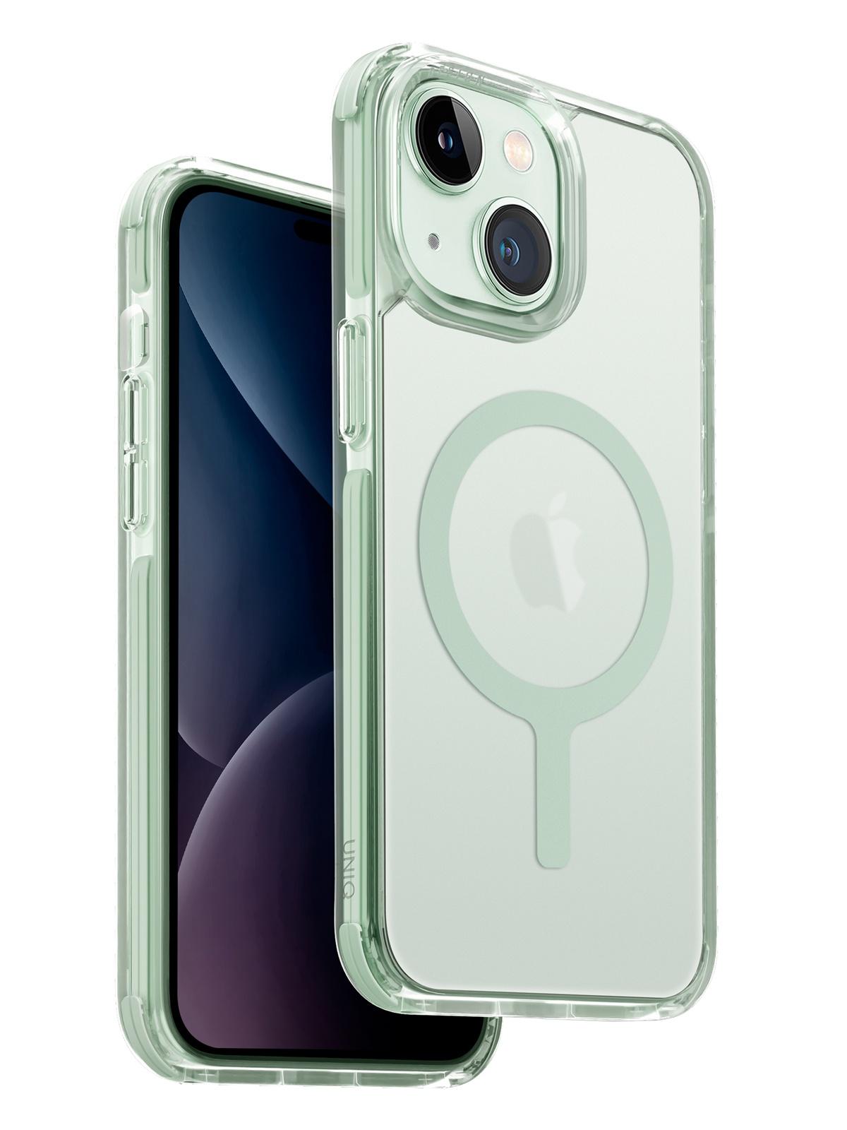 

Чехол Uniq для iPhone 15 Plus с MagSafe Combat AF Cool Mint, Зеленый