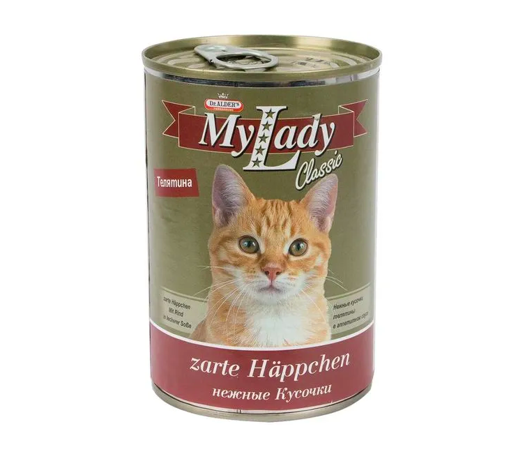 Консервы для кошек Dr. Alder's с телятиной кусочки в соусе, 2 шт по 415 г