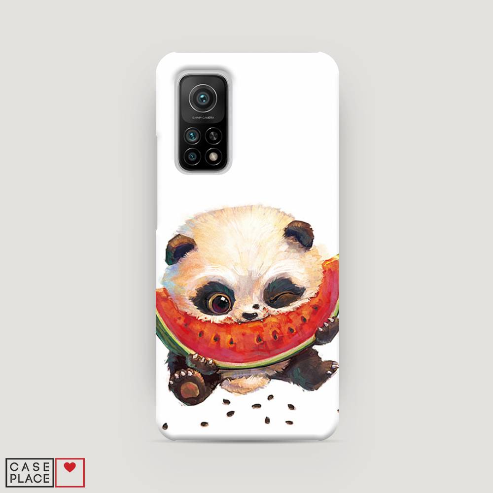 

Пластиковый чехол "Малыш панды с арбузом" на Xiaomi Mi 10T, 39320-1