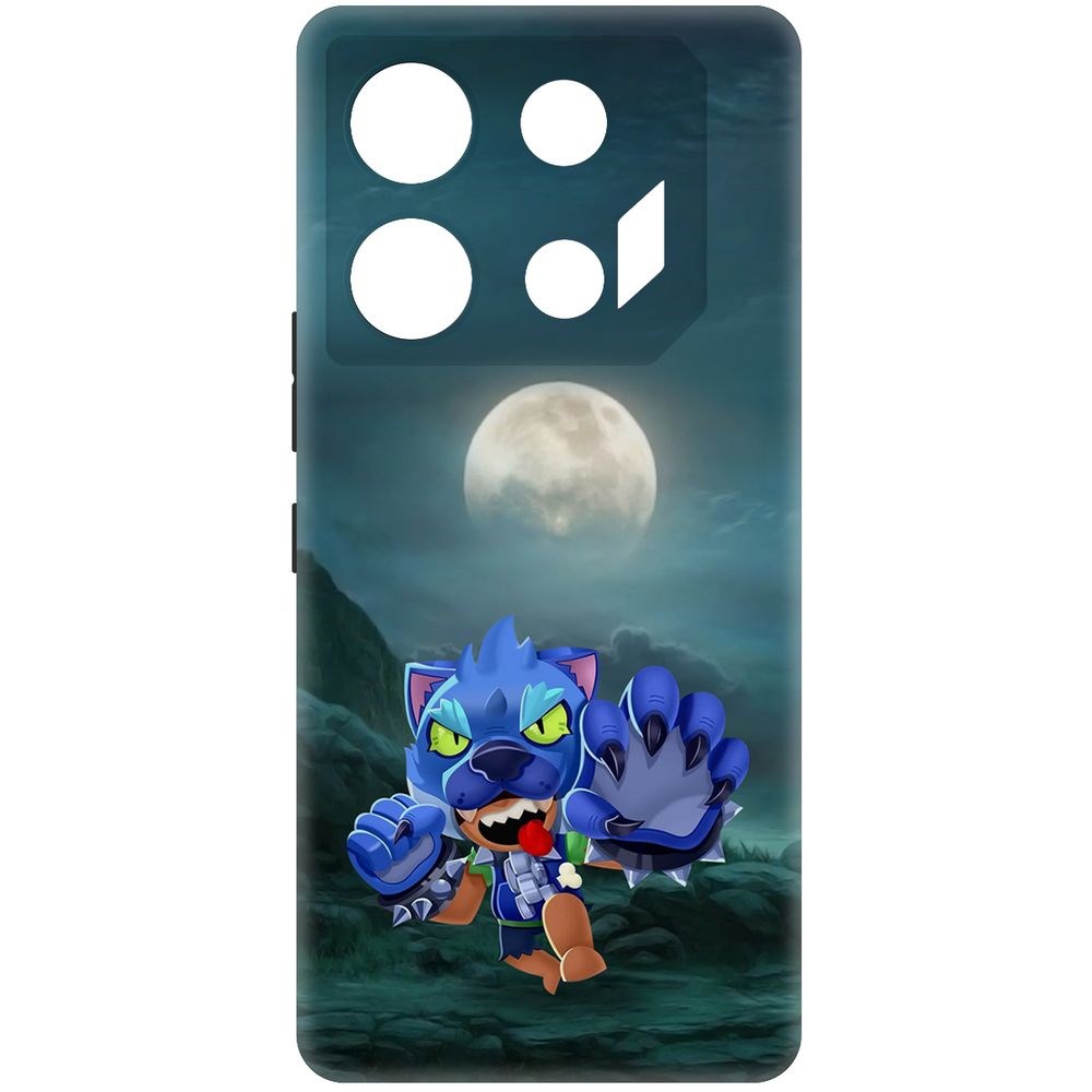 

Чехол-накладка Krutoff Soft Case Brawl Stars - Оборотень Леон для Infinix GT 10 Pro черный