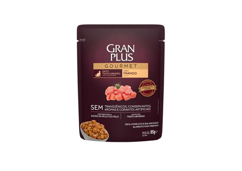 

Влажный корм для кошек Granplus CAT URINARY профилактика МКБ с курицей 9 шт по 85 г, полезный рацион