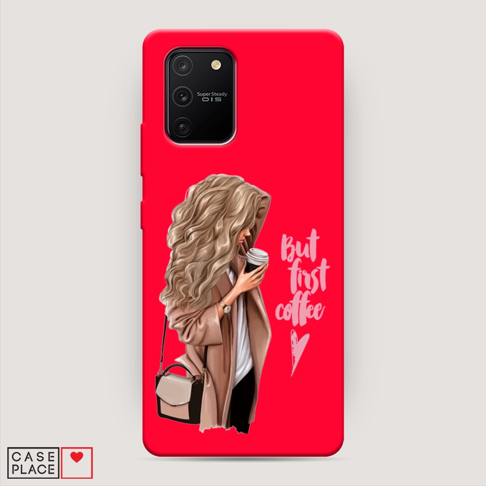 

Матовый силиконовый чехол "Девушка с кофе" на Samsung Galaxy S10 Lite, Девушка с кофе