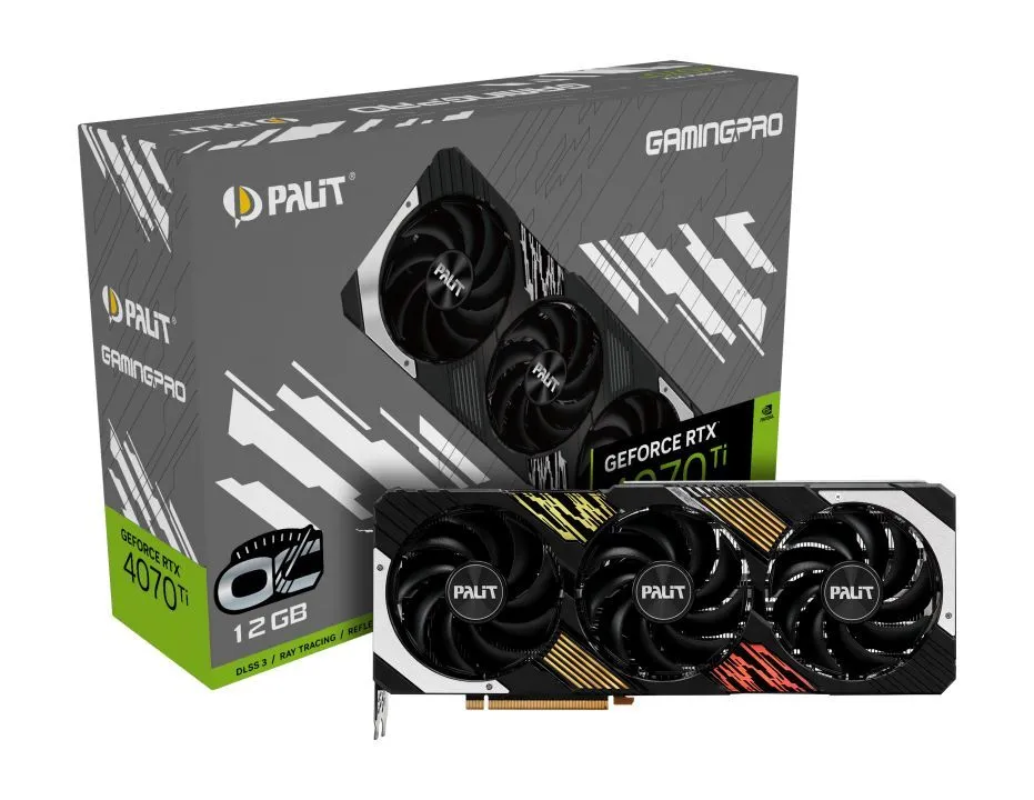 Видеокарта Palit GeForce RTX 4070 Ti GamingPro 12GB GDDR6X 192bit 3-DP HDMI RTL