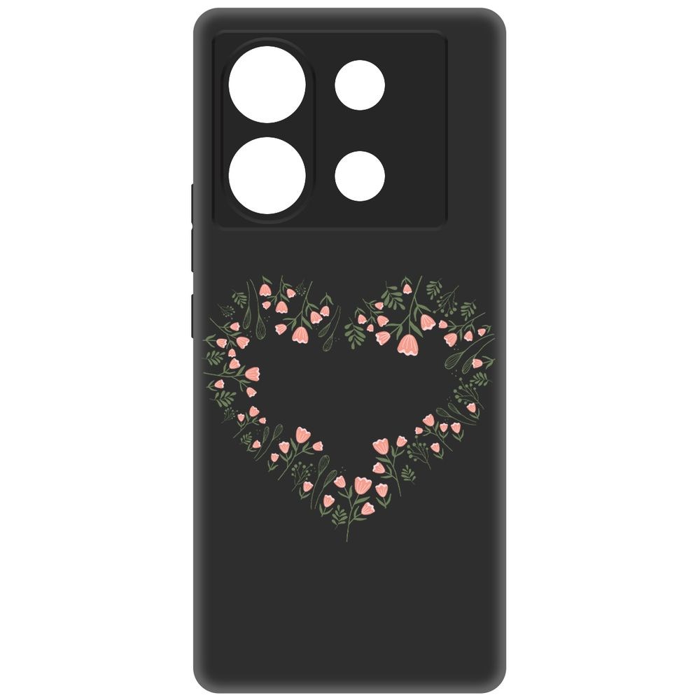 

Чехол-накладка Krutoff Soft Case Цветочное сердце для Infinix Zero 30 5G черный