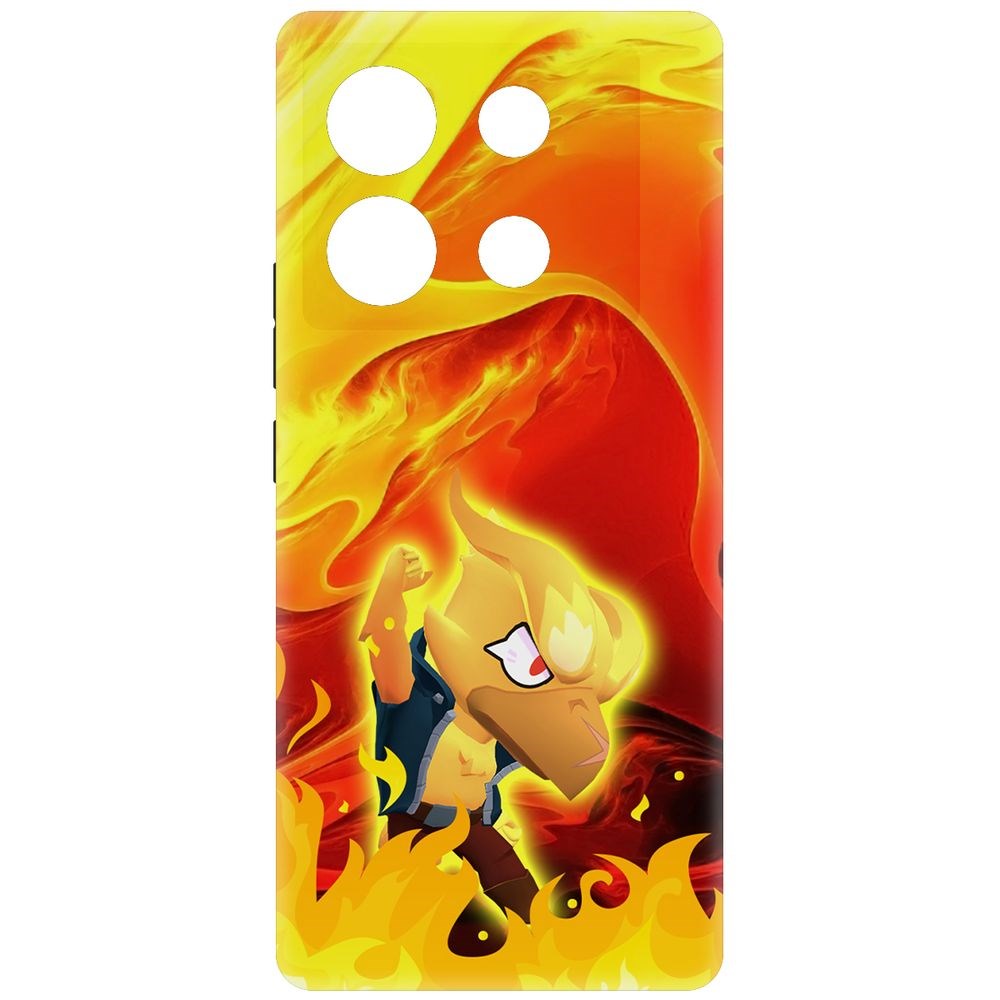 Чехол-накладка Krutoff Soft Case Brawl Stars - Ворон-Феникс для Infinix Zero 30 5G черный
