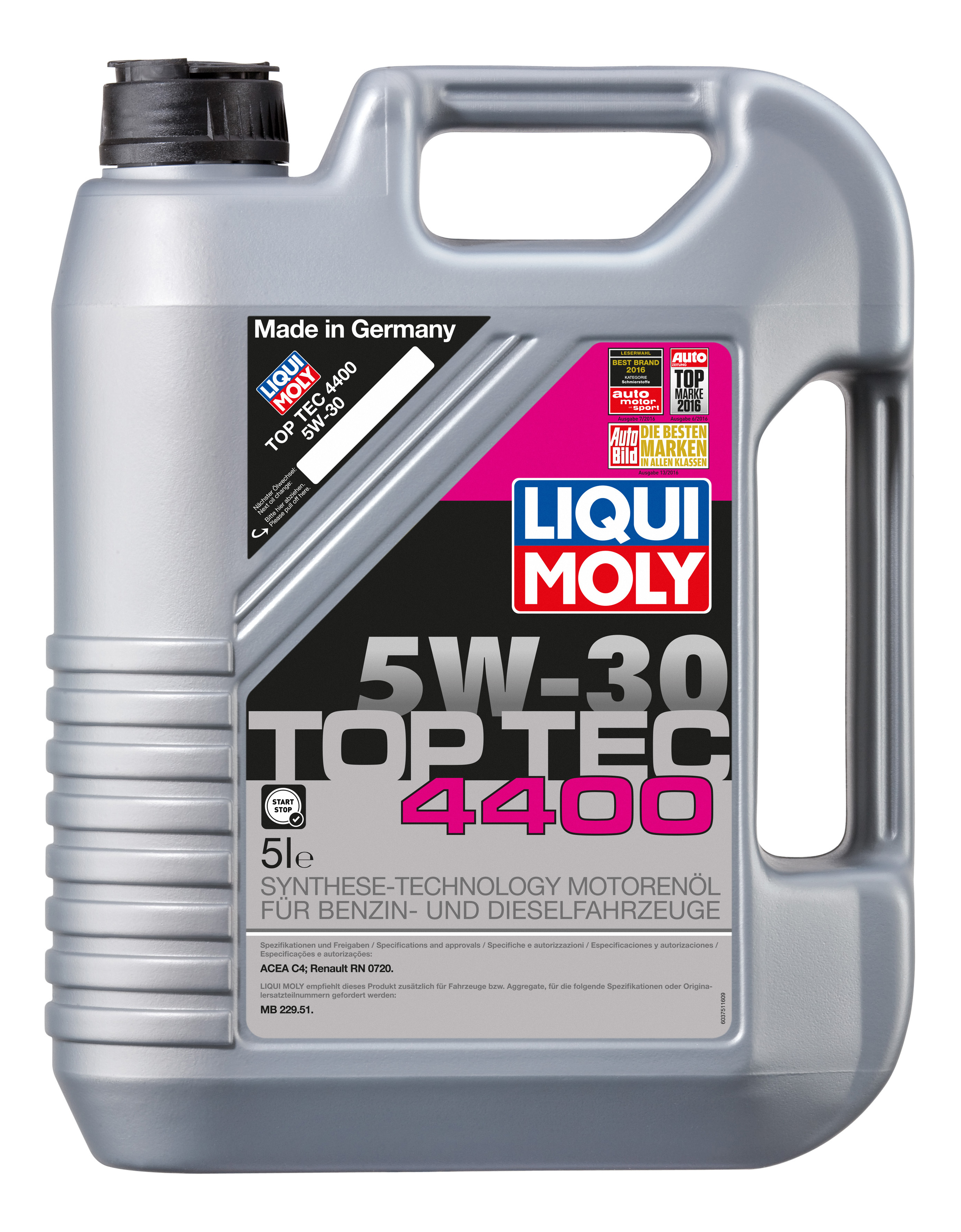 фото Нс-синтетическое моторное масло top tec 4400 5w-30 c4-08 liqui moly